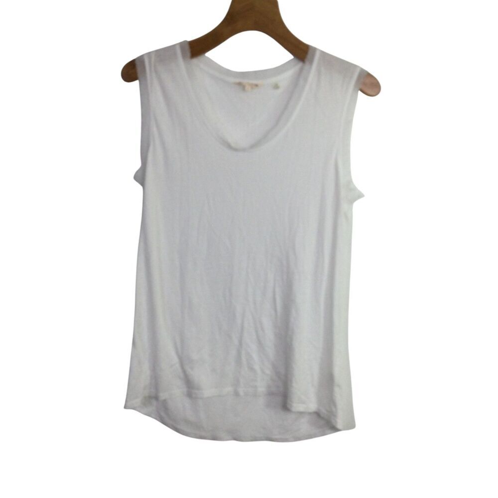 Rebecca Taylor Womens Pullover Tank Top V-Neck Sleeveless Stretch White Size L